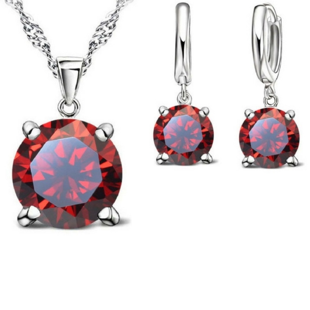 Necklace & Earrings - Bubble Pop Electric Red